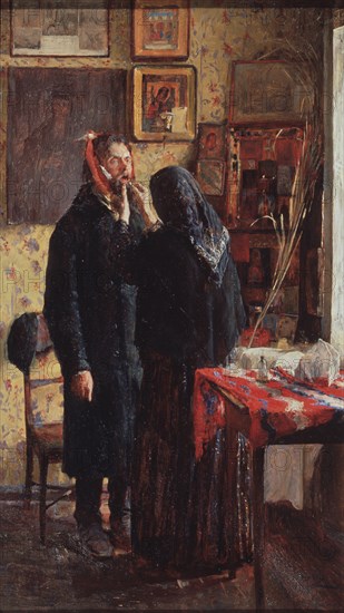 At the dentist. Artist: Meshkov, Vasili Nikitich (1868-1946)