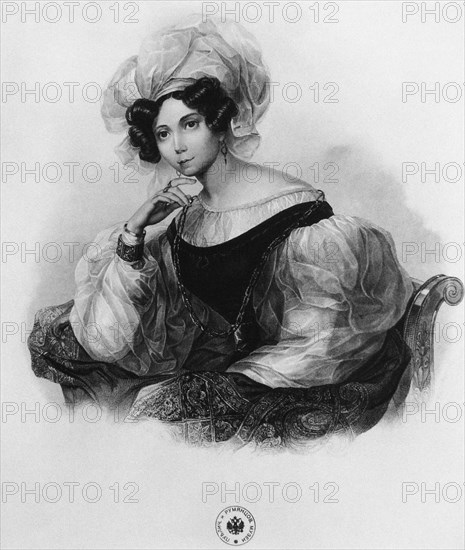 Portrait of Princess Zinaida Alexandrovna Volkonskaya (1792-1862). Artist: Anonymous