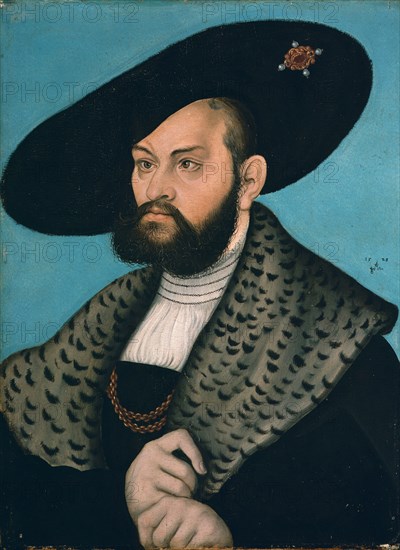 Portrait of Margrave Abrecht of Brandenburg-Ansbach, Duke of Prussia. Artist: Cranach, Lucas, the Elder (1472-1553)