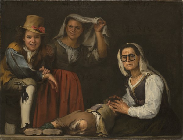 Four Figures on a Step. Artist: Murillo, Bartolomé Estebàn (1617-1682)