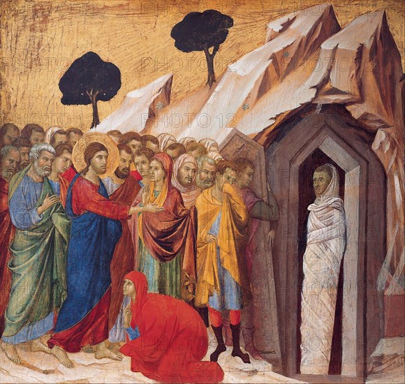 The Raising of Lazarus. Artist: Duccio di Buoninsegna (1260-1318)