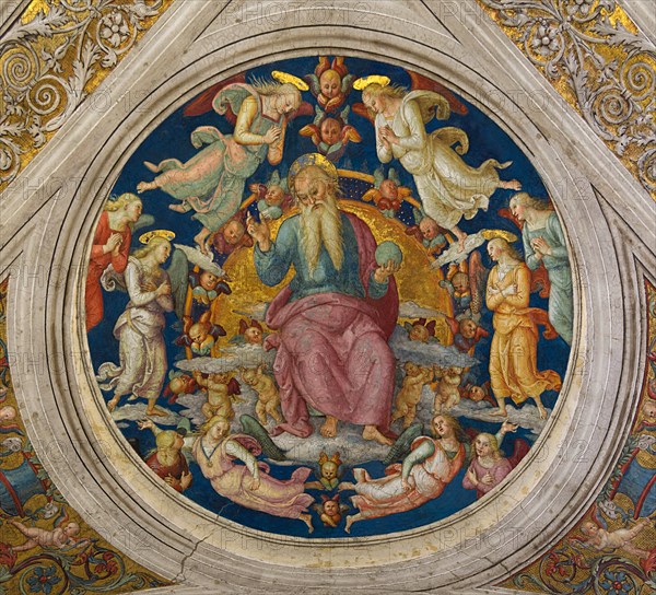 God the Father with Angels (From the Stanza dell'incendio di Borgo). Artist: Perugino (ca. 1450-1523)