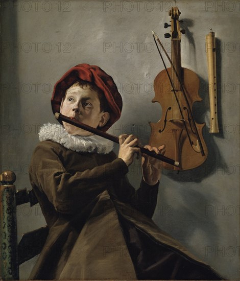 Boy playing the Flute. Artist: Leyster, Judith (1609-1660)