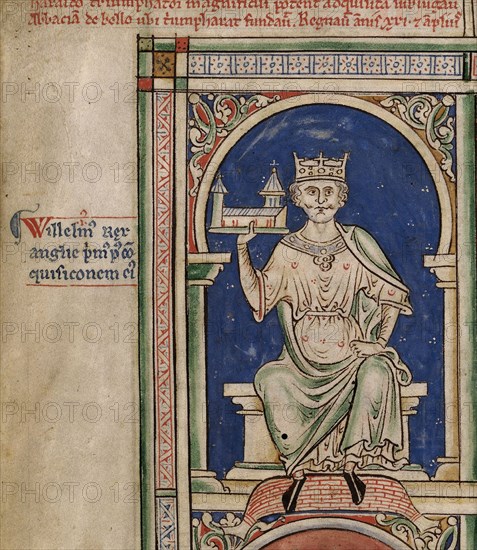 William I (From the Historia Anglorum, Chronica majora). Artist: Paris, Matthew (c. 1200-1259)