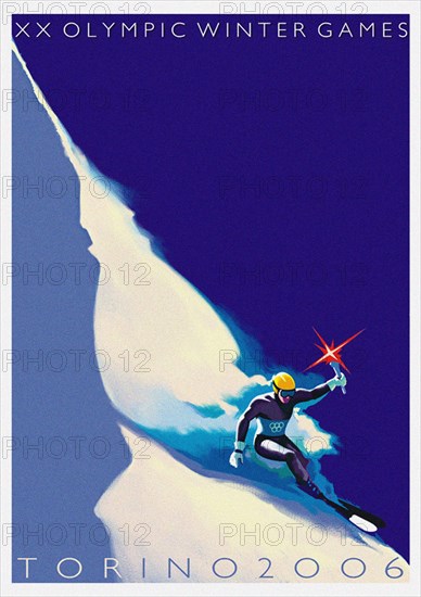 Official poster for the XX Olympic Winter Games 2006 in Turin. Artist: Riboli, Stefano