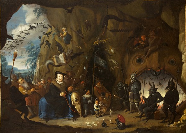 Luther in Hell. Artist: Heemskerk, Egbert van, the Younger (1676-1744)