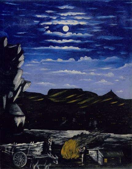 Arsenal Hill at Night. Artist: Pirosmani, Niko (1862-1918)