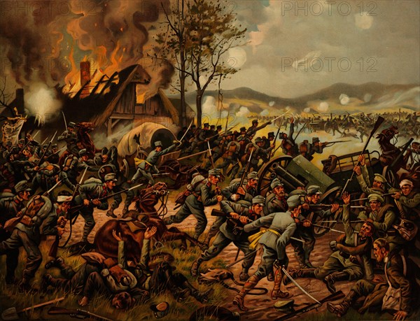 The Battle of Krasnik started on August 23, 1914. Artist: Anonymous