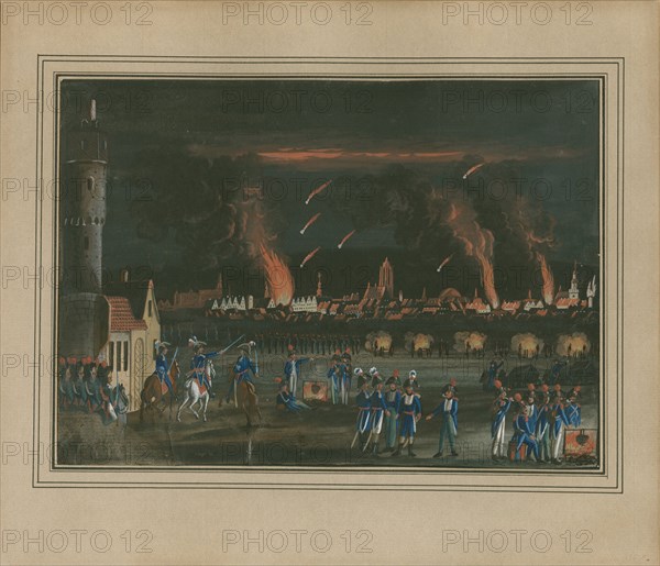 Bombardment of Frankfurt am Main by the French Army, July 13, 1796. Artist: Schütz, Christian Georg, the Younger (1758-1823)