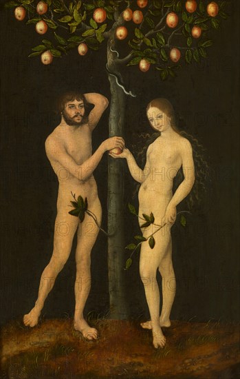 Adam and Eve. Artist: Cranach, Lucas, the Elder (1472-1553)