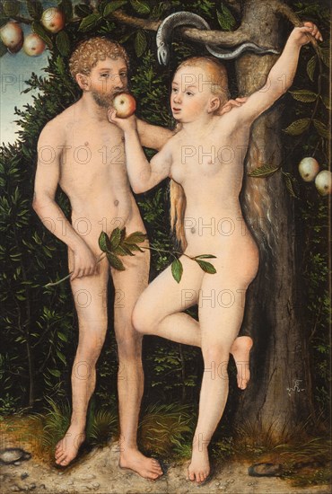 Adam and Eve. Artist: Cranach, Lucas, the Elder (1472-1553)