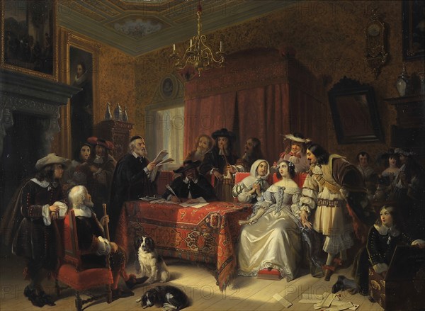 Reading of a Will. Artist: Eckhout, Jacob Joseph (1793-1861)