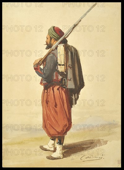 Zouave. Artist: Delacroix, Auguste (1809-1868)