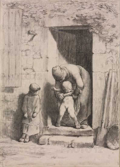 Maternal Solicitude. Artist: Millet, Jean-François (1814-1875)