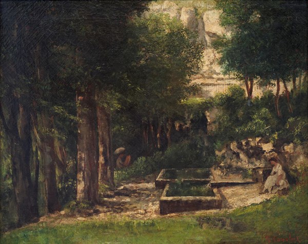 The Spring in Fouras (A painter and his model). Artist: Courbet, Gustave (1819-1877)