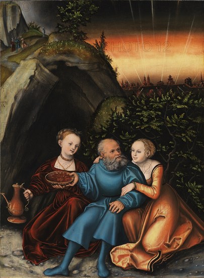 Lot and his Daughters. Artist: Cranach, Lucas, the Elder (1472-1553)