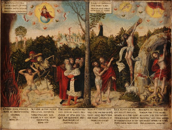 Law and Grace. Artist: Cranach, Lucas, the Younger (1515-1586)