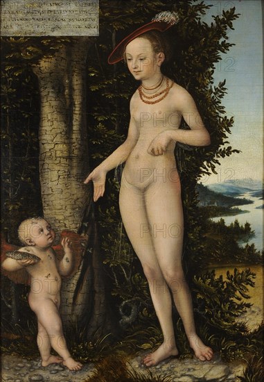 Venus with Cupid the Honey Thief. Artist: Cranach, Lucas, the Elder (1472-1553)