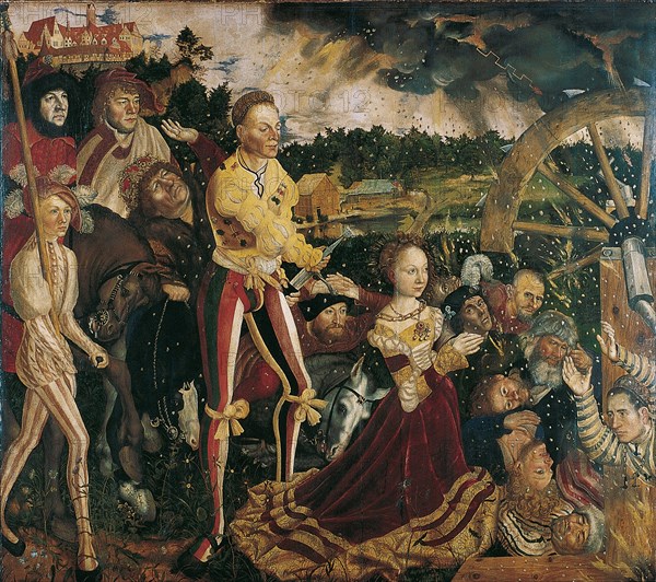 Altarpiece with the Martyrdom of Saint Catharine, central panel. Artist: Cranach, Lucas, the Elder (1472-1553)