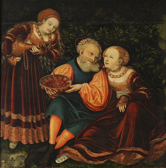 Lot and his Daughters. Artist: Cranach, Lucas, the Elder (1472-1553)