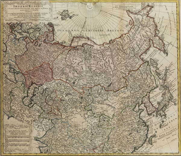 Map of Russia (From: Imperii Russici et Tartariae universae tam majoris et Asiaticae quam minoris et Artist: Hase, Johann Matthias (1684-1742)