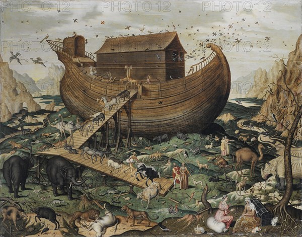 The Noah's Ark on Mount Ararat. Artist: Myle, Simon de (active ca 1570)