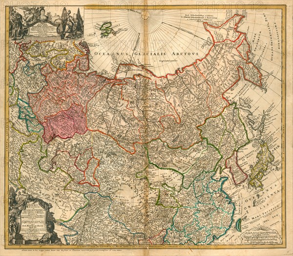 Map of Russia (From: Imperii Russici et Tartariae universae tam majoris et Asiaticae quam minoris et Artist: Homann, Johann Baptist (1663-1724)