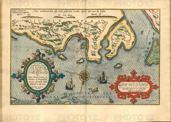 Map of Livonia (Die custe va Lijfflandt met de eijlanden daer beneffens...). Artist: Waghenaer, Lucas Jansz. (1533/34-1606)