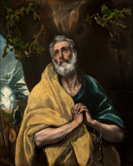 Saint Peter in Tears. Artist: El Greco, Dominico (1541-1614)