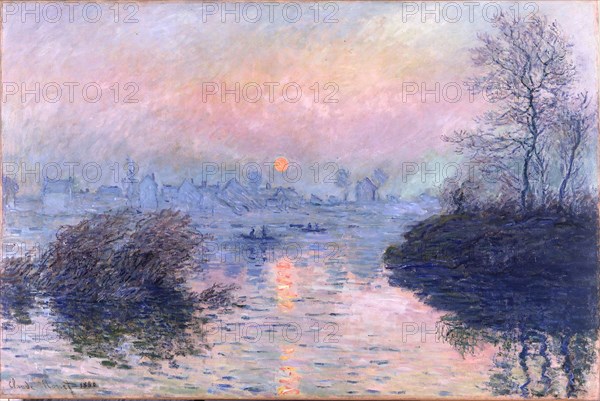 Sunset on the Seine at Lavacourt, Winter Effect. Artist: Monet, Claude (1840-1926)