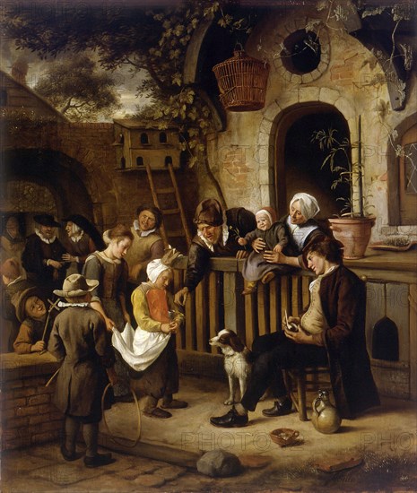 The little alms collector. Artist: Steen, Jan Havicksz (1626-1679)