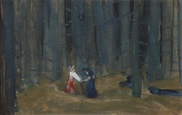 Illustration to The Tale of the Dead Princess and the Seven Knights. Artist: Malyutin, Sergei Vasilyevich (1859-1937)