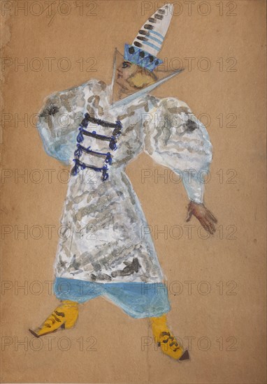 Costume design for the opera The golden Cockerel by N. Rimsky-Korsakov. Artist: Malyutin, Sergei Vasilyevich (1859-1937)