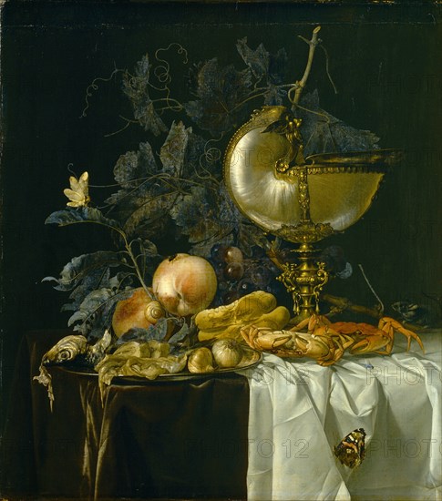 Still-Life with Nautilus Cup. Artist: Aelst, Willem, van (1625- after 1683)