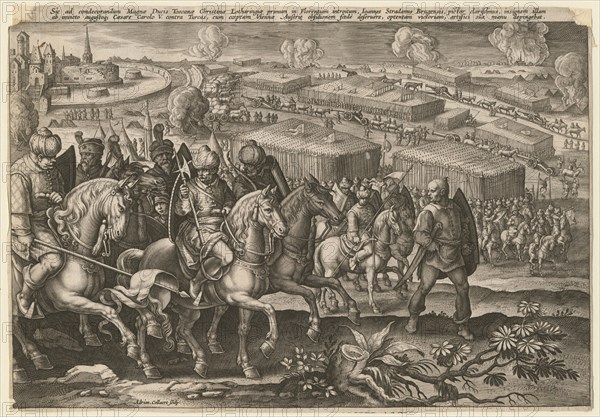 The Siege of Vienna by Turkish army, 1529. Artist: Collaert, Adriaen (1523-1618)