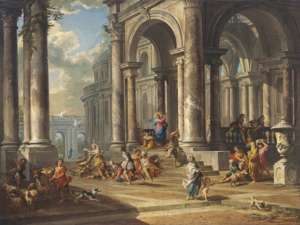 Christ Driving the Money Changers from the Temple. Artist: Panini, Giovanni Paolo (1691-1765)