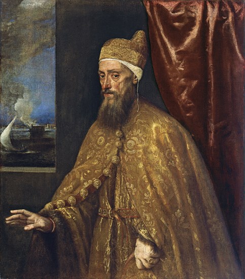 Portrait of Doge Francesco Venier. Artist: Titian (1488-1576)