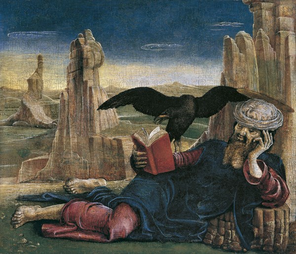 Saint John the Evangelist on Patmos. Artist: Tura, Cosimo (before 1431-1495)