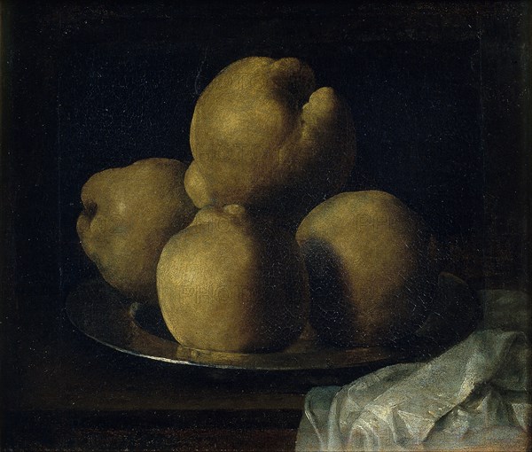 Still Life with Dish of Quince. Artist: Zurbarán, Francisco, de (1598-1664)
