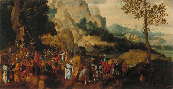 Landscape with Saint John the Baptist Preaching. Artist: Patinier, Henri, de (1510-1550)