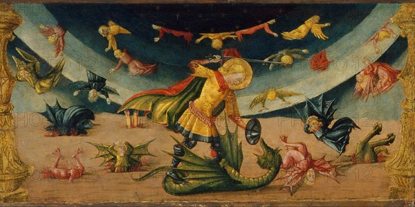 Saint Michael and the Dragon. Artist: Neri di Bicci (1418-1492)