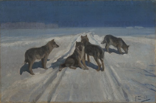 Wolves. Artist: Stepanov, Alexei Stepanovich (1858-1923)