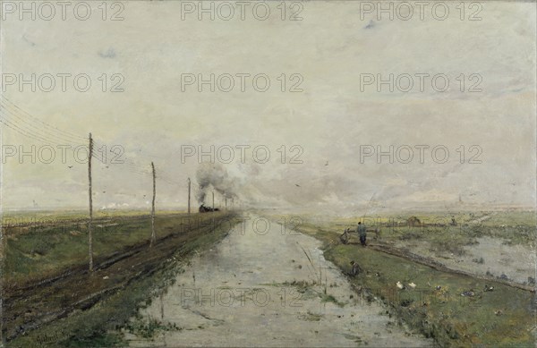Landscape with a train. Artist: Gabriël, Paul Joseph Constantin (1828-1903)