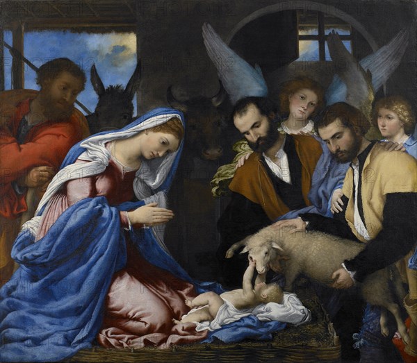 The Adoration of the Shepherds. Artist: Lotto, Lorenzo (1480-1556)