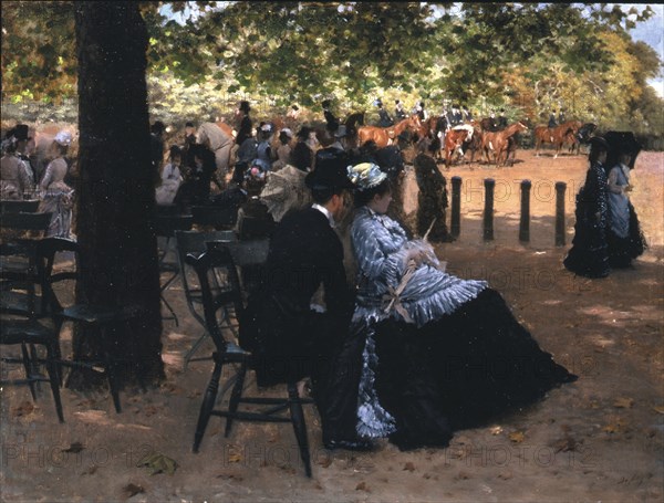 Fliration, Hyde Park. Artist: De Nittis, Giuseppe (1846-1884)