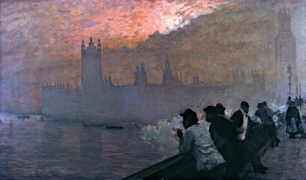 Westminster. Artist: De Nittis, Giuseppe (1846-1884)