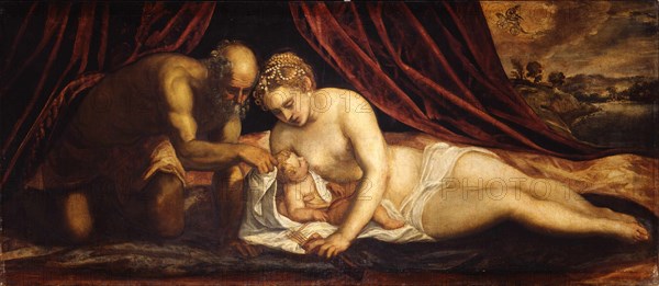 Venus, Vulcan and Cupid. Artist: Tintoretto, Jacopo (1518-1594)