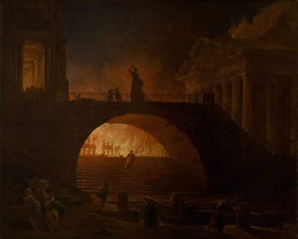 The Burning of Rome. Artist: Robert, Hubert (1733-1808)