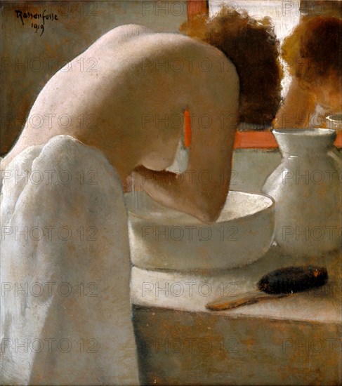 Woman Washing. Artist: Rassenfosse, Armand (1862-1934)