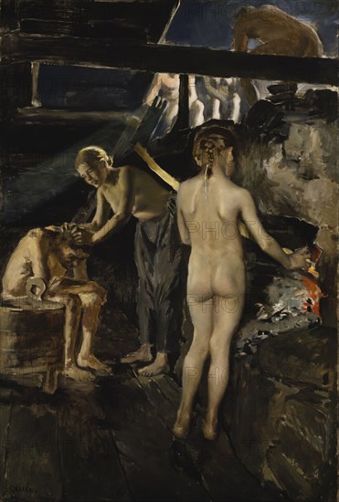 In the Sauna. Artist: Gallen-Kallela, Akseli (1865-1931)